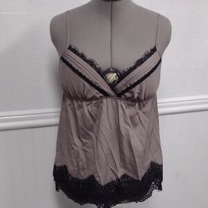 Forever 21 Y2K Beige and Black Lace Camisole  Babydoll Bohemian.